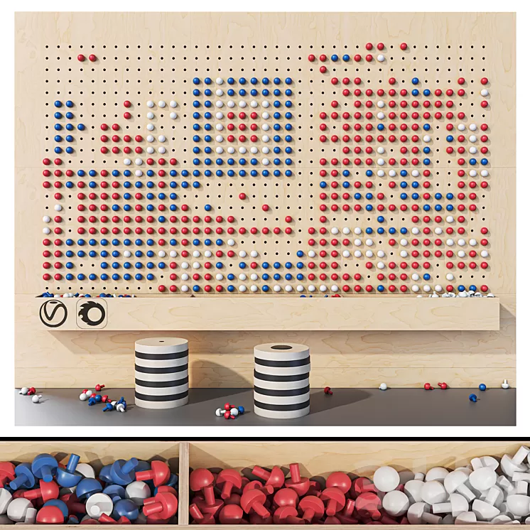 Wooden game board for nursery No. 2 3D Model Free