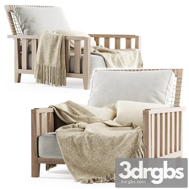 Wooden Garden Chair With Plaid Dereviannoe Sadovoe Kreslo S Pledom 3D Model Free