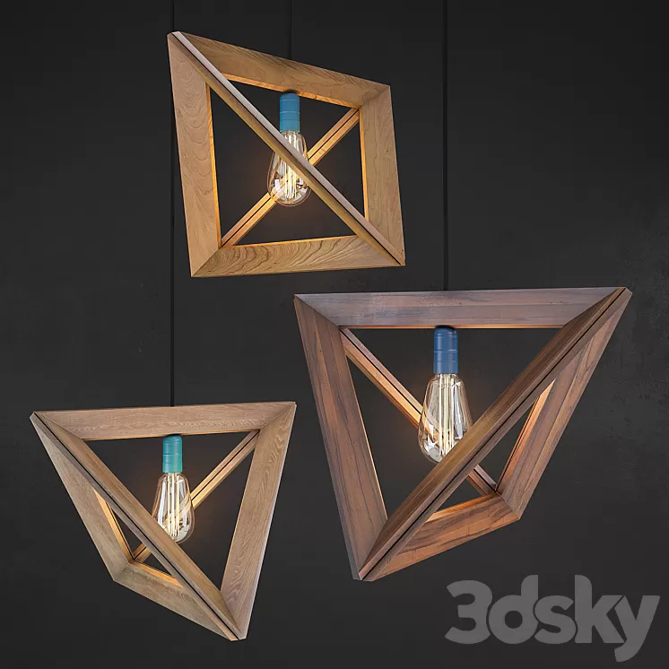 Wooden lamps 3D Model