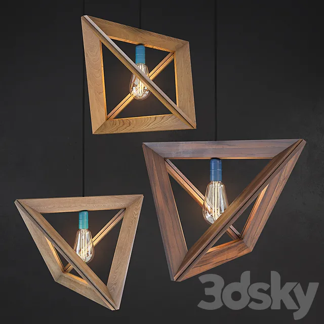 Wooden lamps 3DModel
