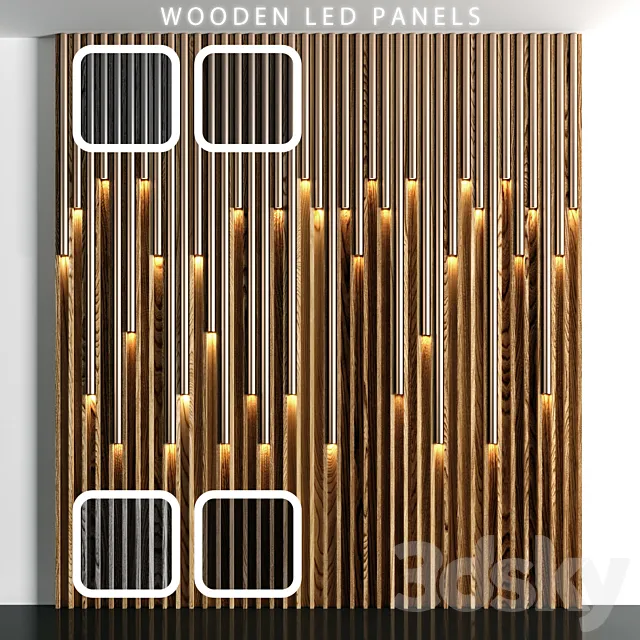 Wooden led panels 2 3D Model