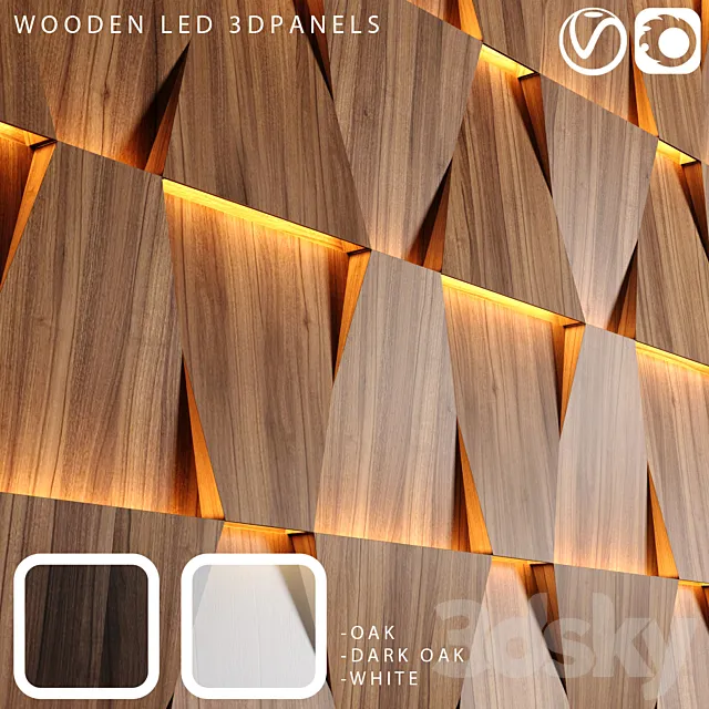 Wooden led panels 3D Model