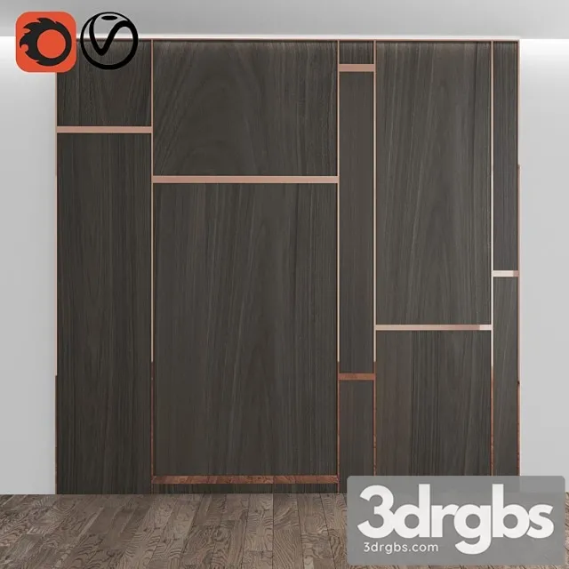 Wooden panel 1 3D Model Free