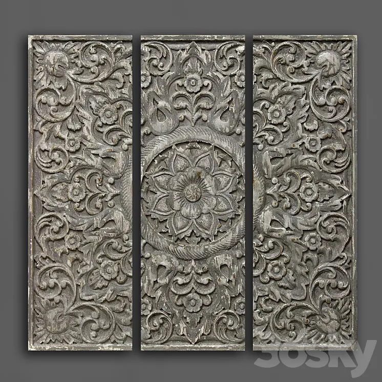 Wooden panel 118 3D Model Free
