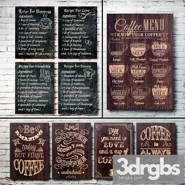 Wooden panel. collection 50 3D Model Free