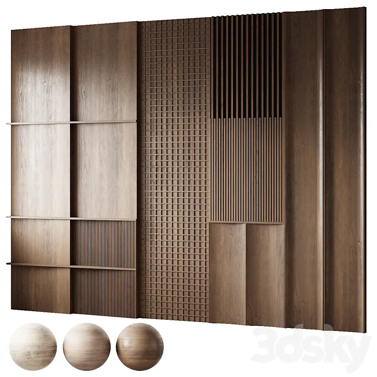 Wooden panels 3D Model Free