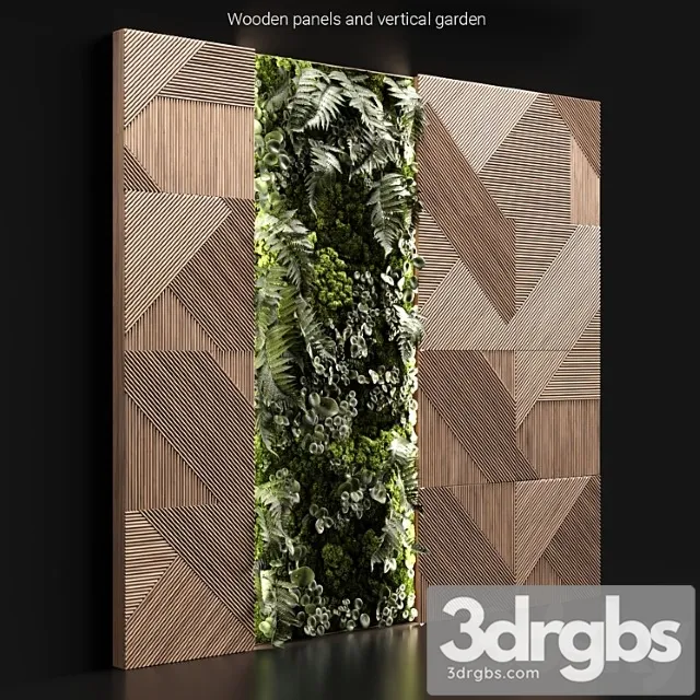 Wooden Panels and Vertical Garden 2 3D Model Free