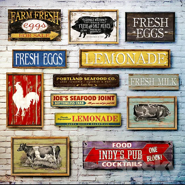 Wooden panels. Collection 23 3D Model