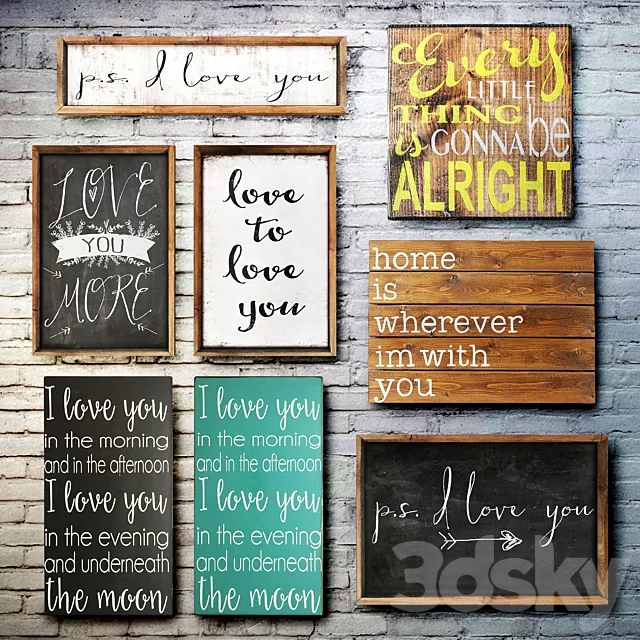 Wooden panels. Collection 29 3DModel