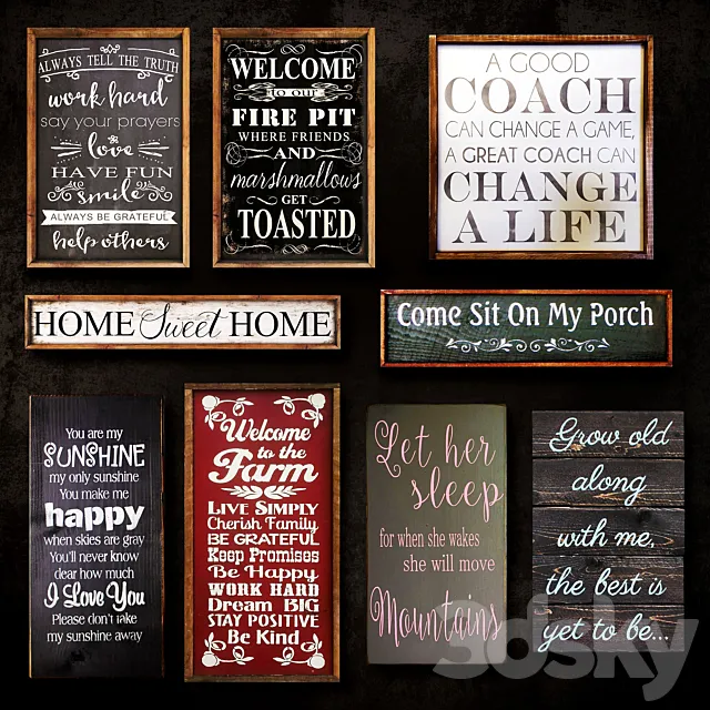 Wooden panels. Collection 31 3DModel