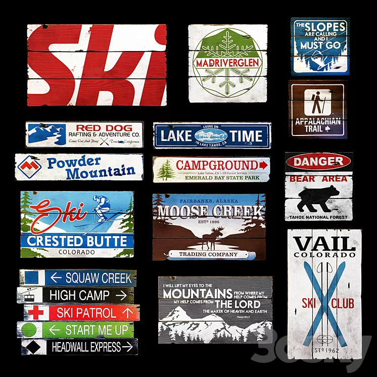 Wooden panels. Collection 32 3D Model