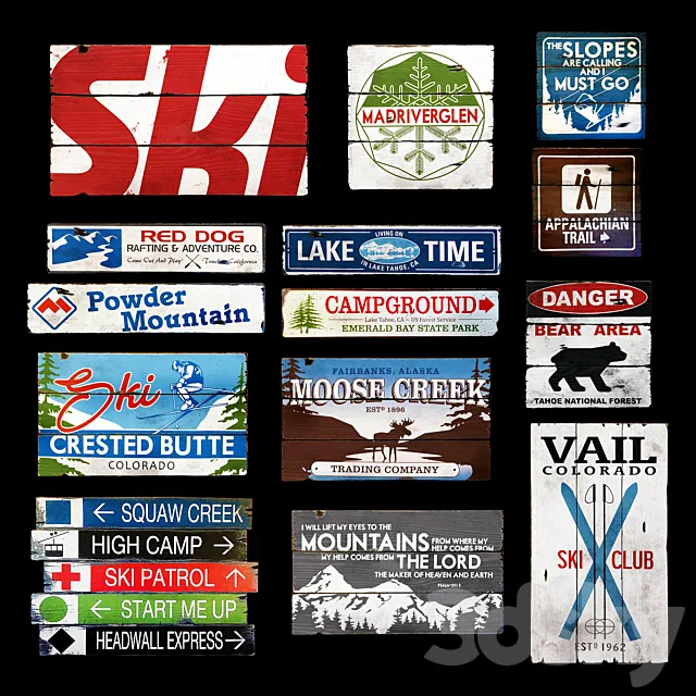 Wooden panels. Collection 32 3DModel