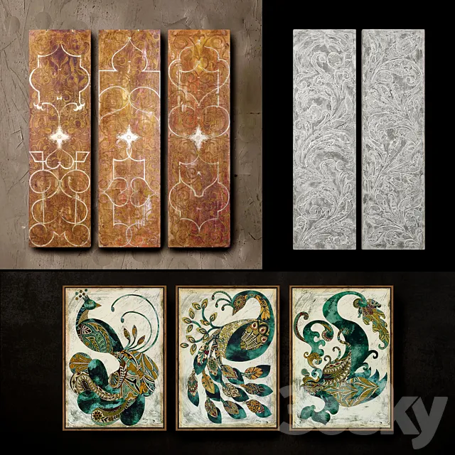 Wooden panels. Collection 33 3D Model