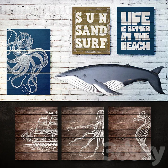 Wooden panels. Collection 44 3D Model