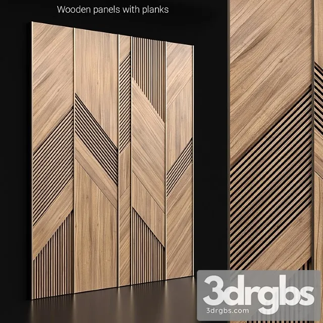 Wooden Panels With Planks 3D Model Free