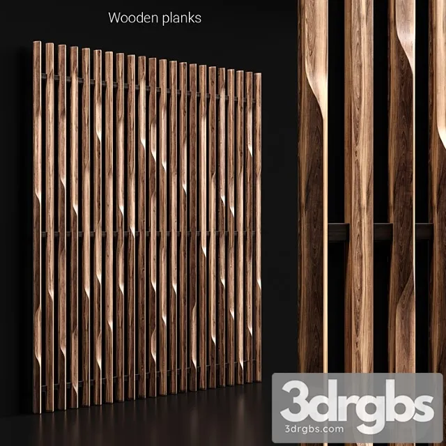 Wooden planks 3 3D Model Free