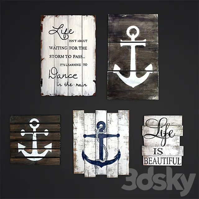 wooden posters 3DModel