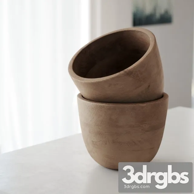 Wooden Pot 01 3D Model Free
