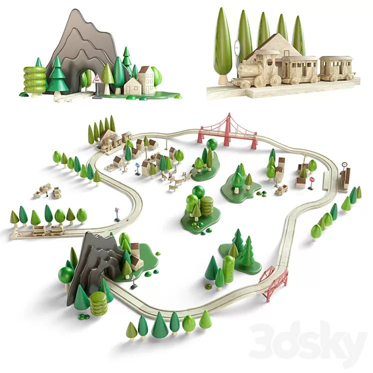 Wooden (railway) 3D Model