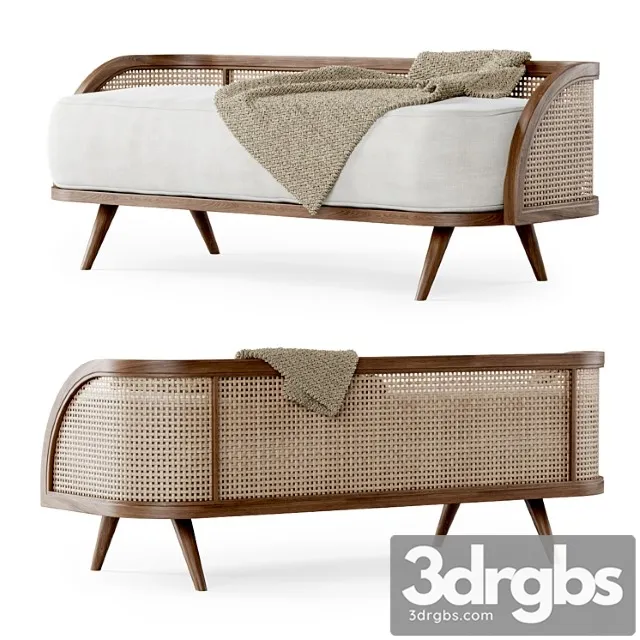 Wooden Rattan Bench