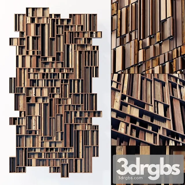 wooden rectangular panel from rails  3D Model Free