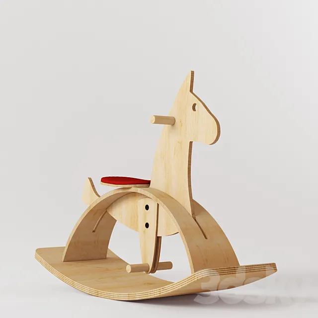 wooden rocking horse 3D Model