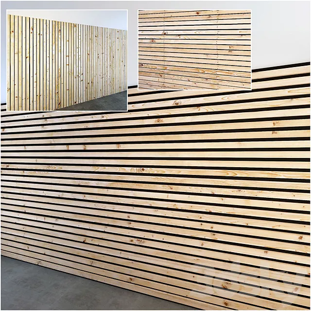Wooden slats 4 options 3DModel