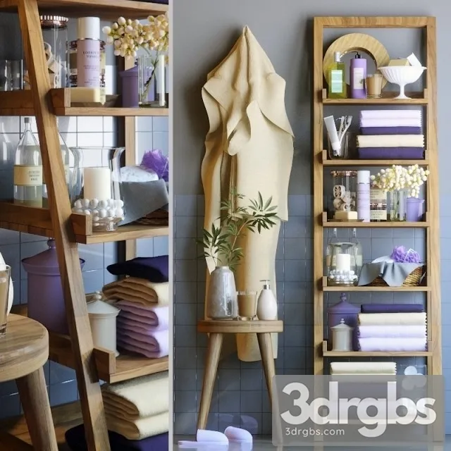 Wooden Stand Bathroom 3 3D Model Free