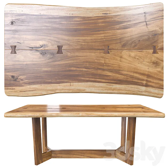Wooden table slab 3D Model