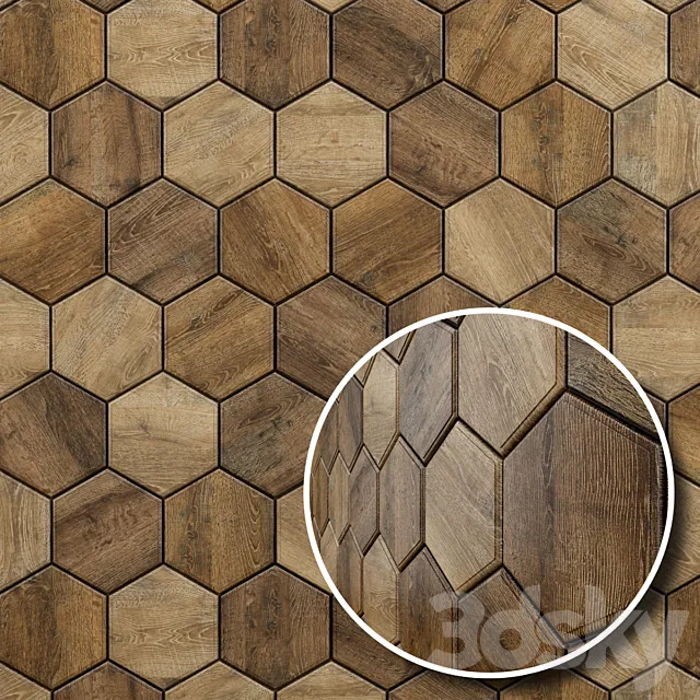 Wooden tiles from Karragach Design 3DModel