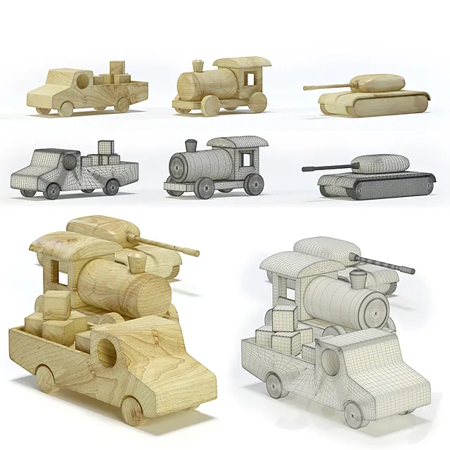 Wooden toys 3D Model