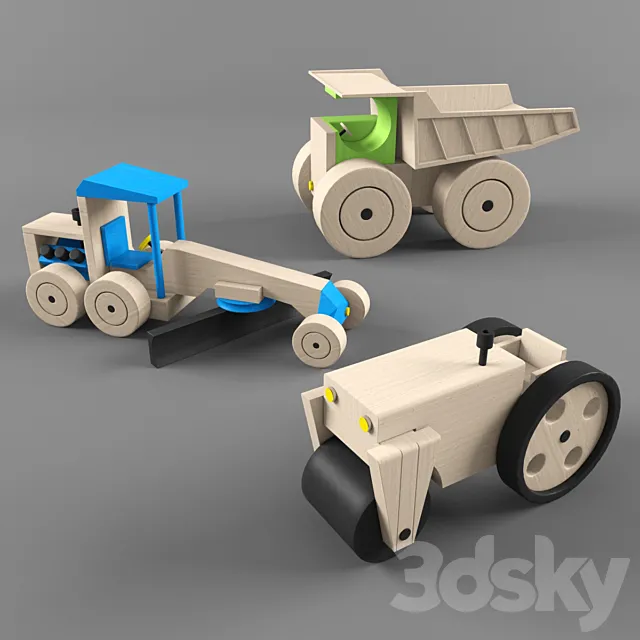 wooden toys-road builder 3D Model