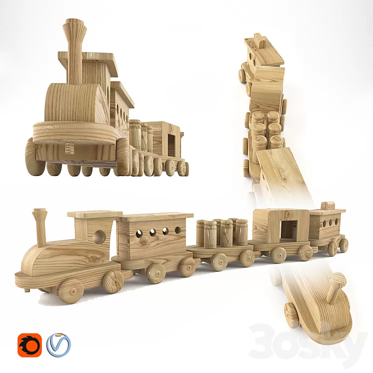 Wooden Toys_Train 3D Model