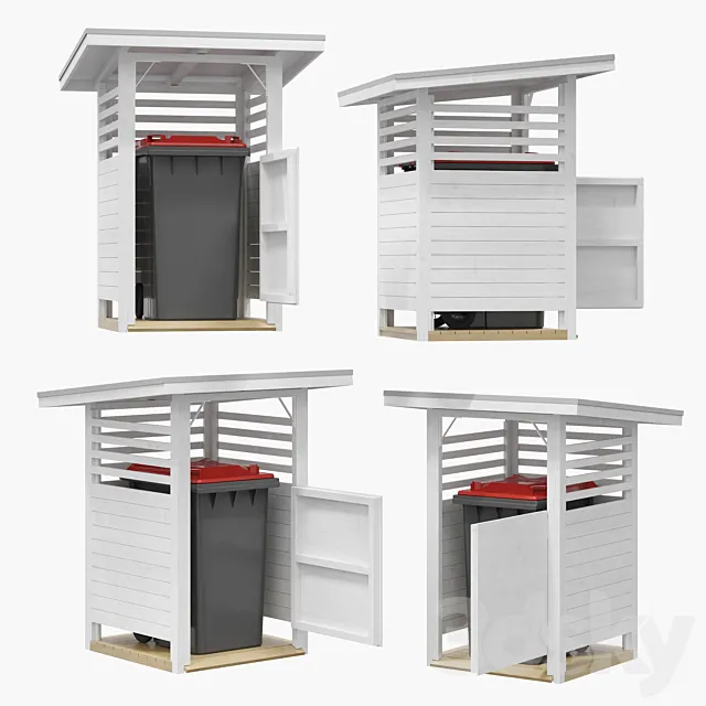 Wooden trash can house 3DModel