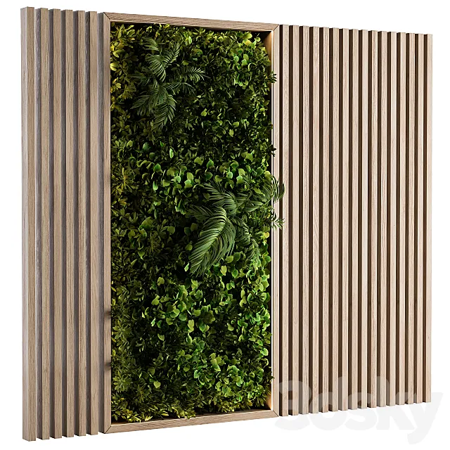 Wooden Vertical Garden - Wall Decor 3DModel