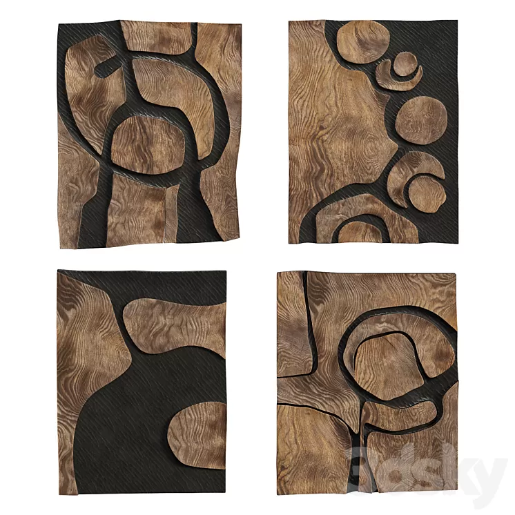 Wooden Wall Decoration by Fabian Ewert 3D Model Free