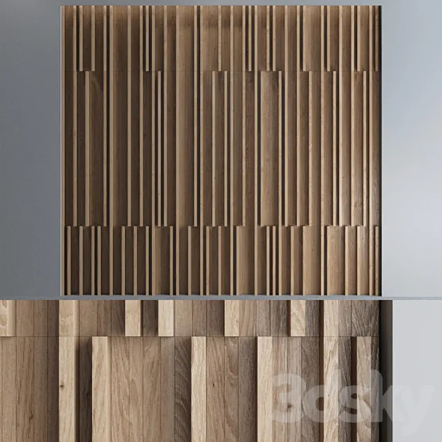 Wooden wall panel 3D Model