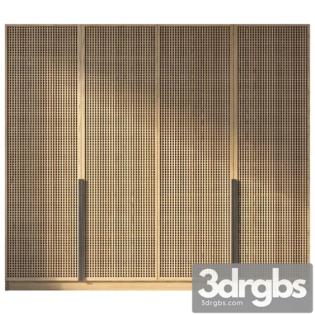 Wooden Wardrobe N002 3D Model Free