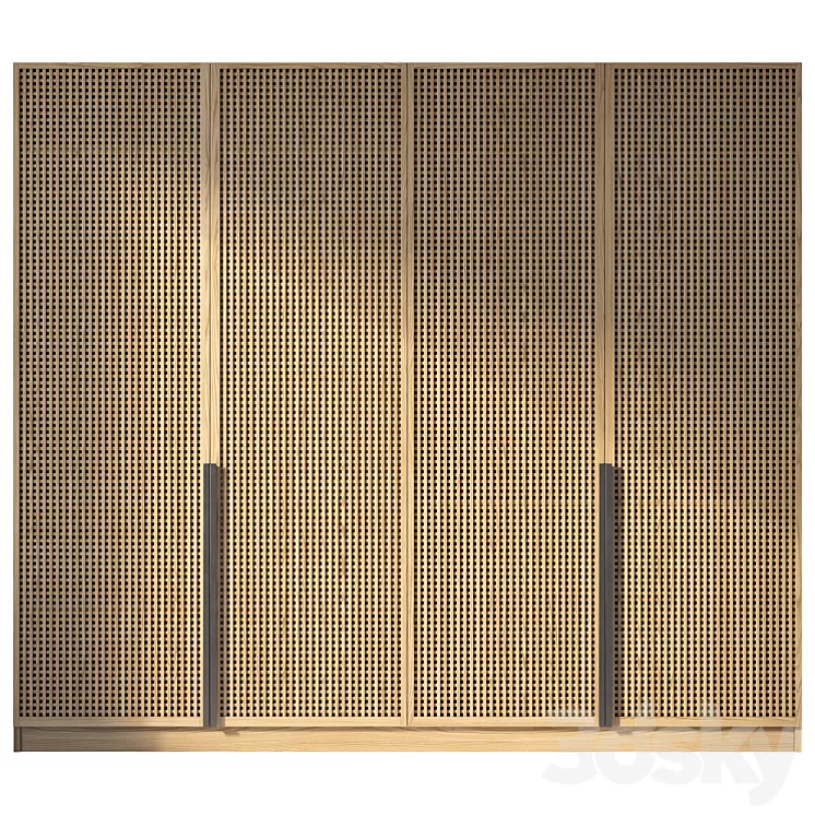Wooden Wardrobe N002 3D Model Free