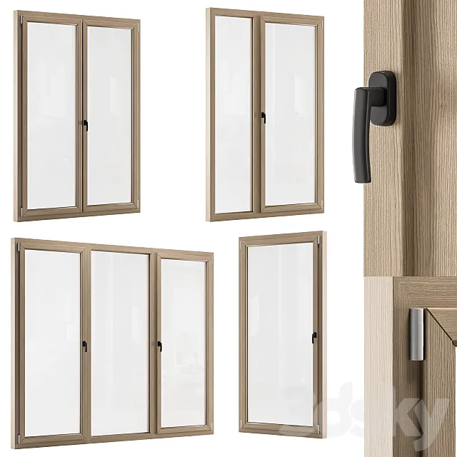 Wooden Window Modern – Windows Set 01 3DModel