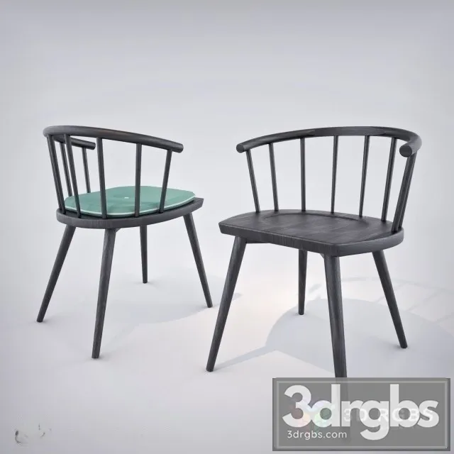 Wooden Windsor Spindle Chair 3D Model Free