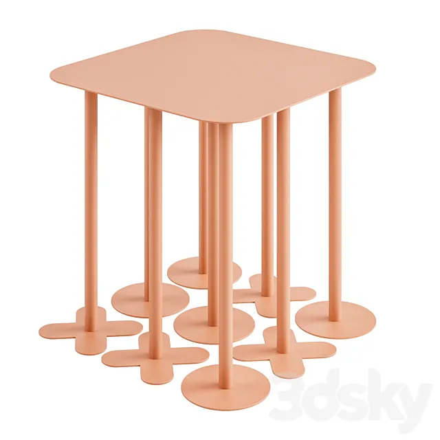 WoodFamily Metal table 3D Model