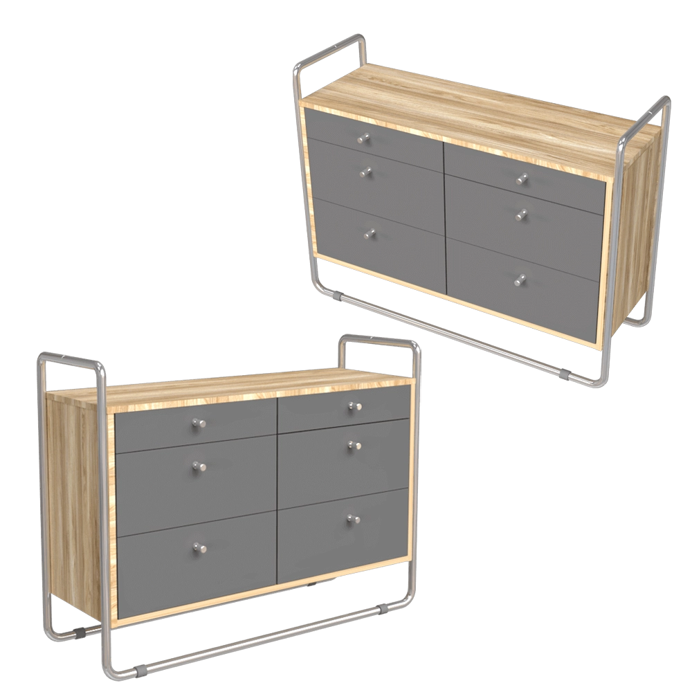 Woodi Furniture - Chest of drawers Bauhaus BHK-SS 3D Model