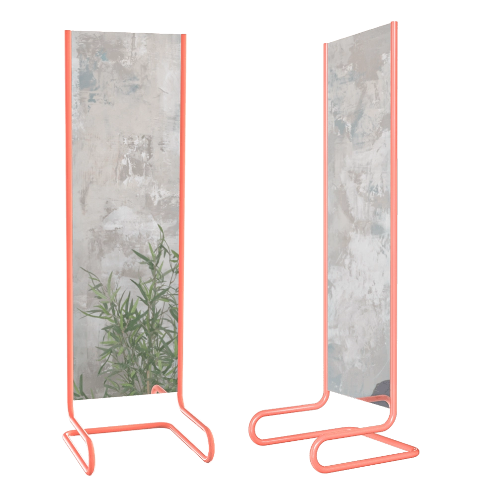 Woodi Furniture - Mirror Bauhaus BHVS-ZE-PNK 3D Model