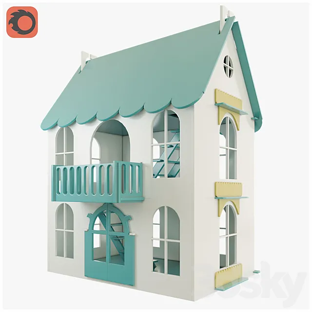 Woodlines Dollhouse Arina 3D Model