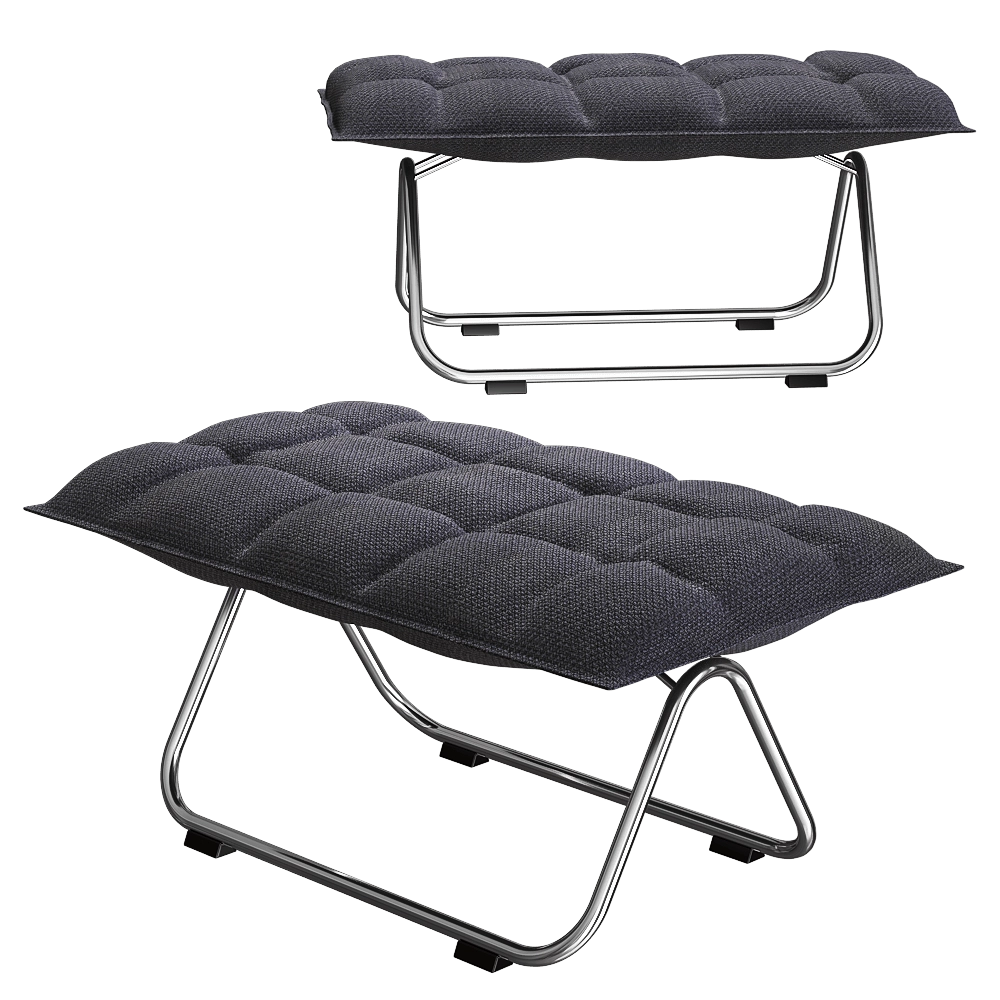 Woodnotes - Ottoman with tubular feet Wide k 3D Model