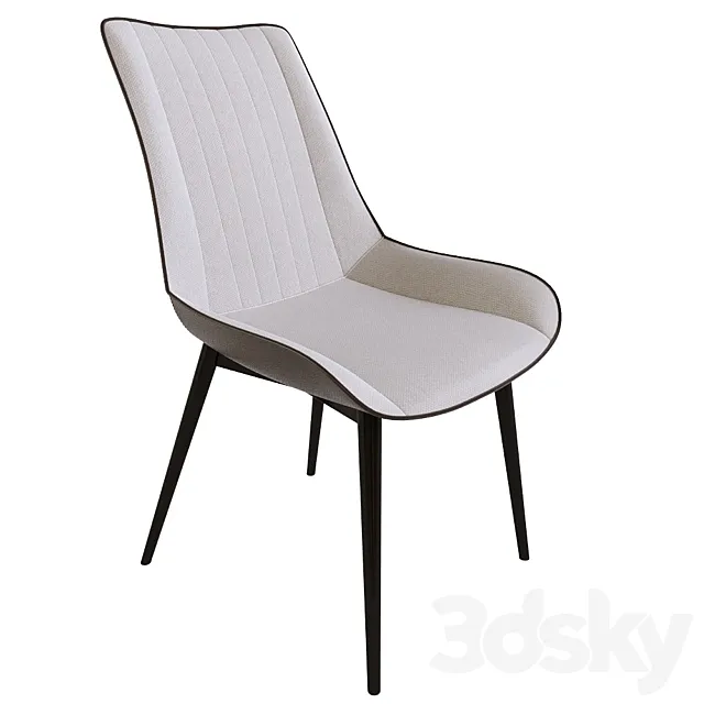 Woodville Seda light beige dining chair 3D Model