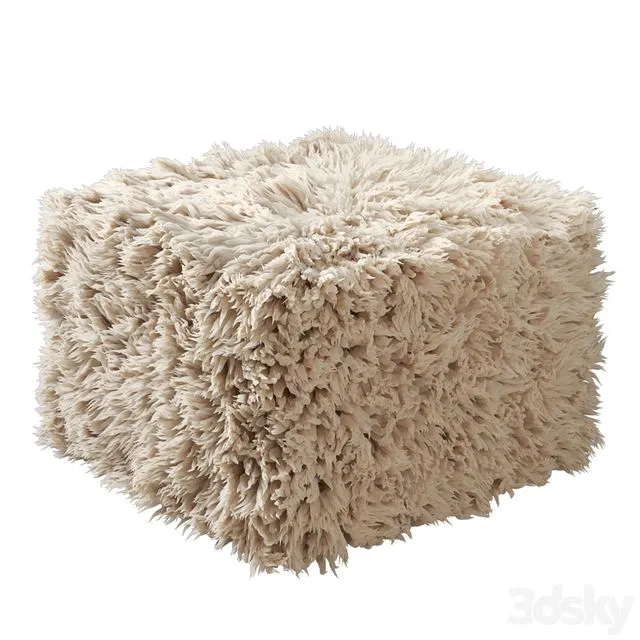 Wool pouf Carito 3D Model