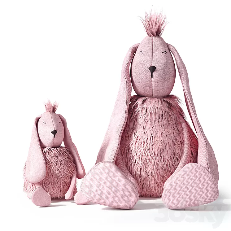 Wooly plush bunny 3D Model