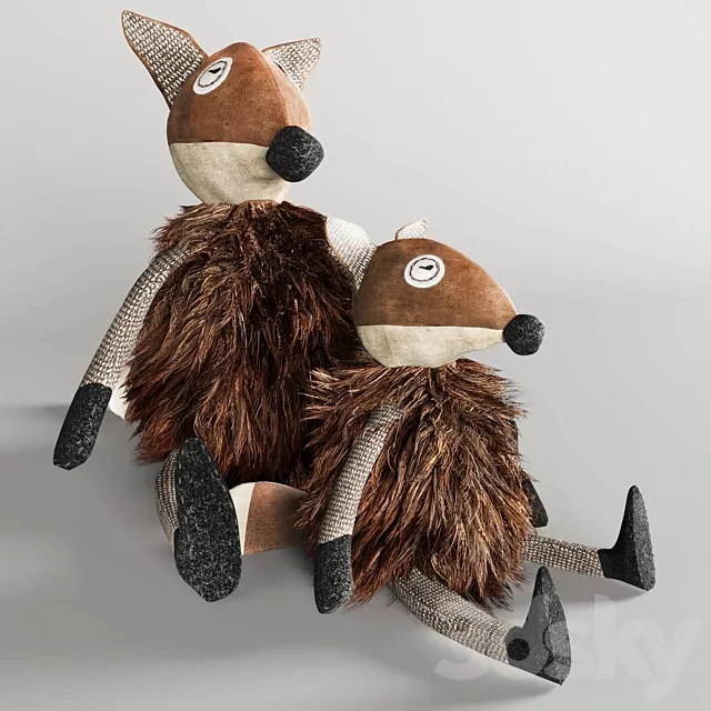 WOOLY plush fox 3D Model